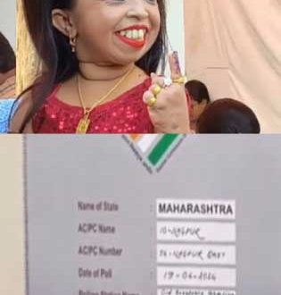 दुनिया की सबसे छोटे कद की महिला ज्योति आम्गे ने डाला वोट