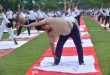 नगर विकास एवं ऊर्जा मंत्री एके शर्मा ने अपने प्रभार जनपद जौनपुर में किया योग