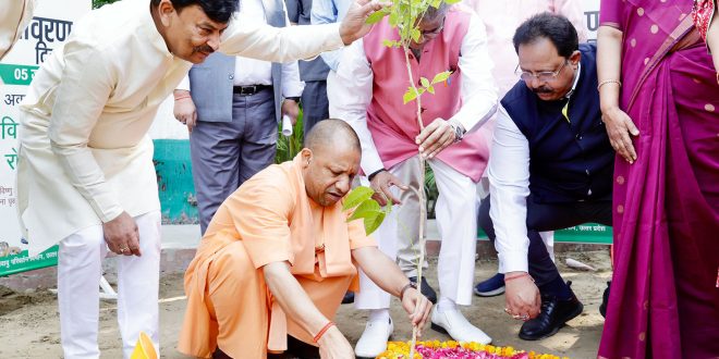 विश्व पर्यावरण दिवस पर मुख्यमंत्री योगी ने किया पौधरोपण, बोले -पर्यावरण संरक्षण के प्रति हों संकल्पित