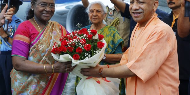 बरेली पहुँचीं राष्ट्रपति मुर्मू, राज्यपाल और मुख्यमंत्री ने किया भव्य स्वागत
