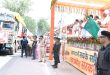सीएम योगी ने बाढ़ राहत सामग्री के 48 ट्रकों को हरी झंडी दिखाकर किया रवाना