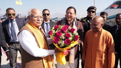 Photo of उत्तराखंड पहुंचे राजनाथ सिंह और योगी आदित्यनाथ, सीएम धामी ने एयरपोर्ट पर किया स्वागत