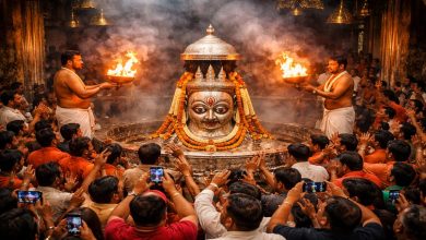 Photo of महाकाल दरबार में उमड़ा आस्था का सैलाब… चैत्र नवरात्रि की अष्टमी पर भस्म आरती में उमड़े हजारों श्रद्धालु